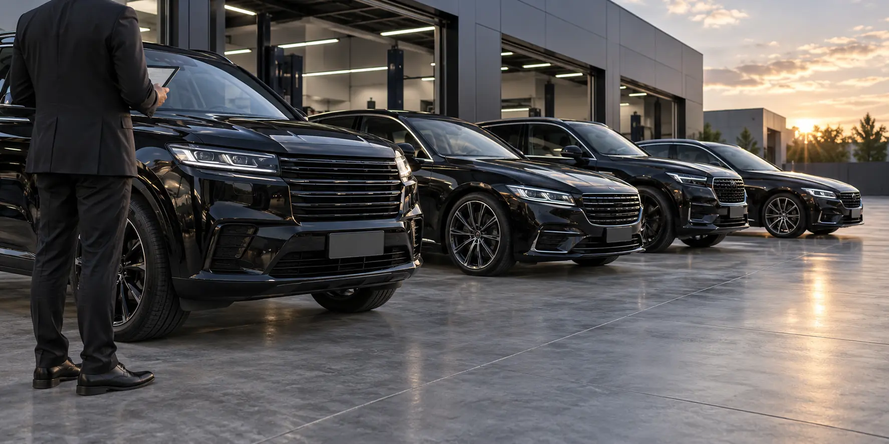 Professional appraisal of a used black commercial vehicle fleet
